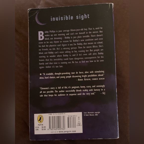 Things Not Seen By Andrew Clements Paperback Book - Picture 2 of 4